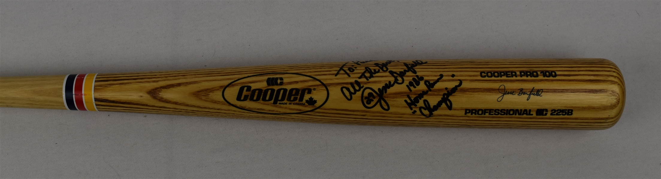 Jessie Barfield Game Issued Autographed Bat w/Puckett Family Provenance