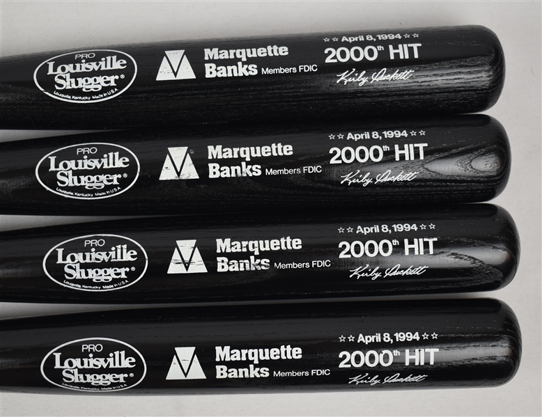 Kirby Puckett 2,000th Hit Lot of 4 Promotional Bats w/Puckett Family Provenance