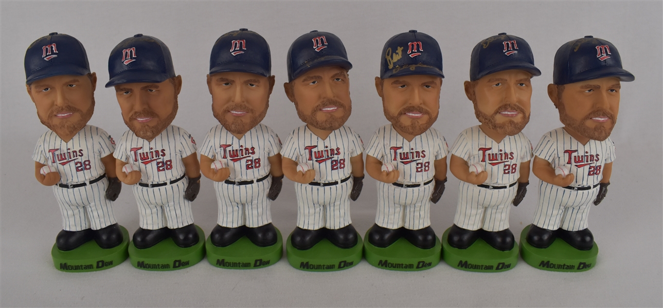 Bert Blyleven Lot of 7 Autographed Bobbleheads w/Puckett Family Provenance
