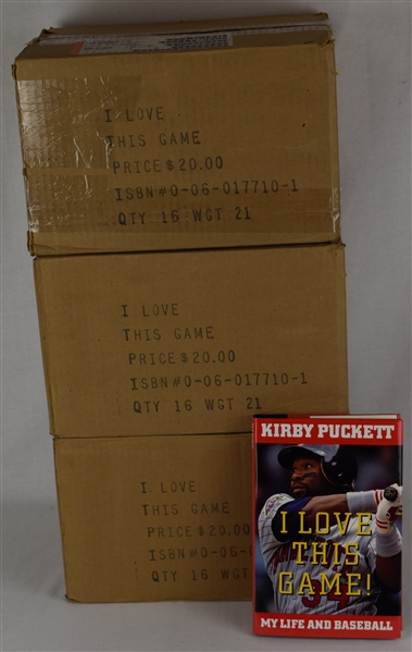 Kirby Puckett Lot of 3 Cases of "I Love This Game" Hardcover Books