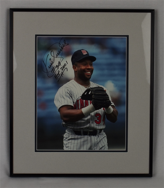 Kirby Puckett Autographed & Inscribed 2001 Hall of Fame Photo w/Puckett Family Provenance
