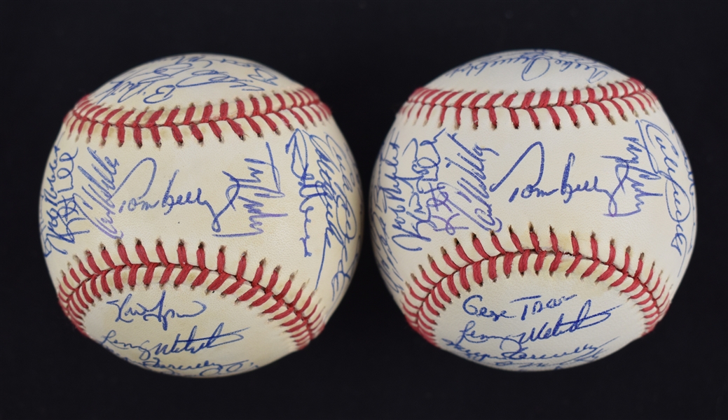 Kirby Pucketts 1993 Lot of 2 Team Signed Baseballs w/Puckett Family Provenance