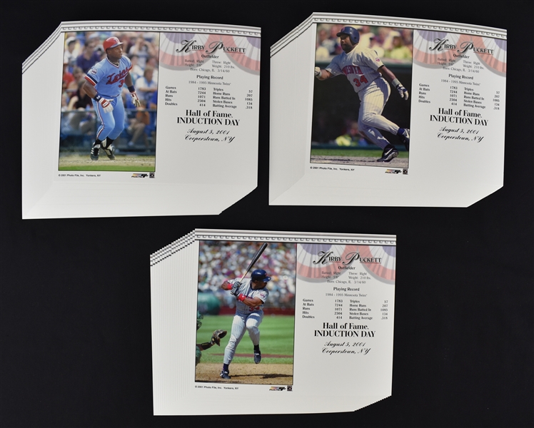 Kirby Puckett Lot of 3 Packs of HOF Induction Cards w/Puckett Family Provenance