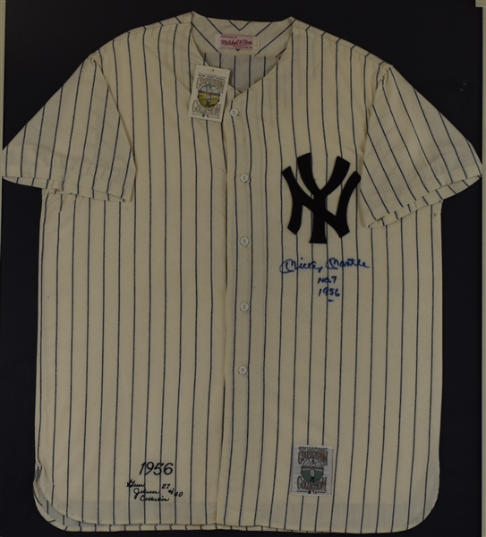 Mickey Mantle Autographed & Multi Inscribed Limited Edition Mitchell & Ness Jersey