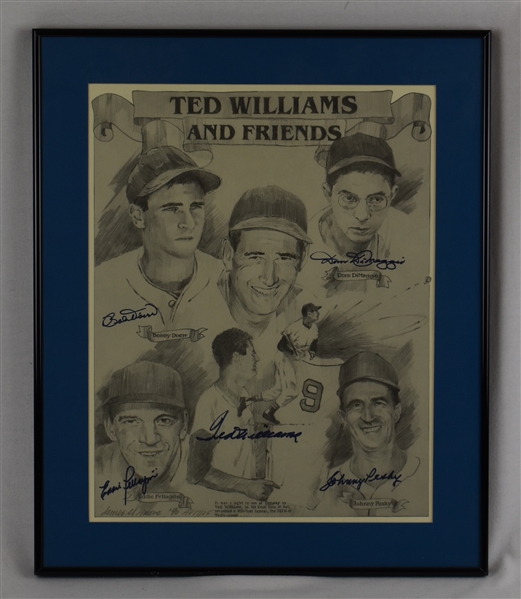 Ted Williams & Friends 1990 Autographed Lithograph