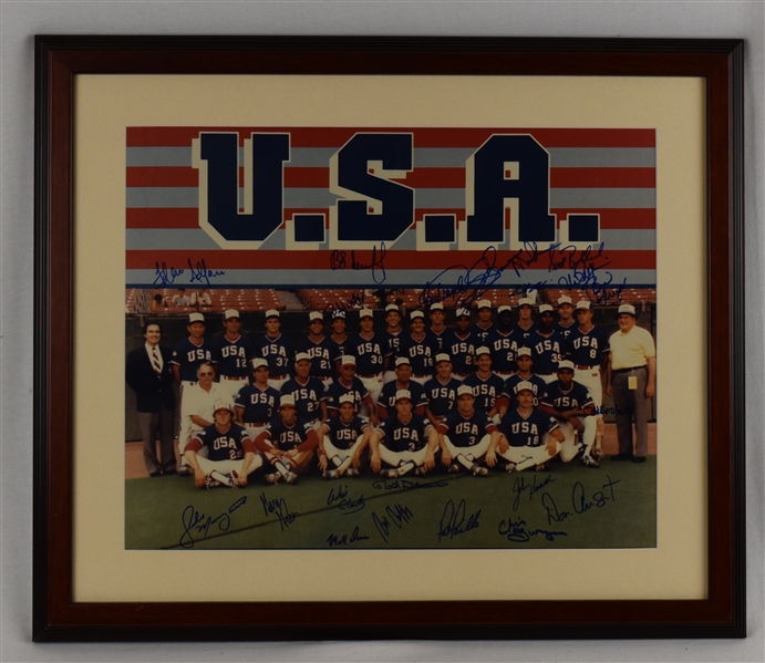 USA 1984 Olympic Baseball Team Autographed Photo w/Mark McGwire