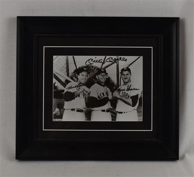 Mickey Mantle Hank Bauer & Moose Skowron Autographed Photo
