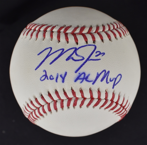 Mike Trout Autographed & Inscribed 2014 AL MVP Baseball MLB