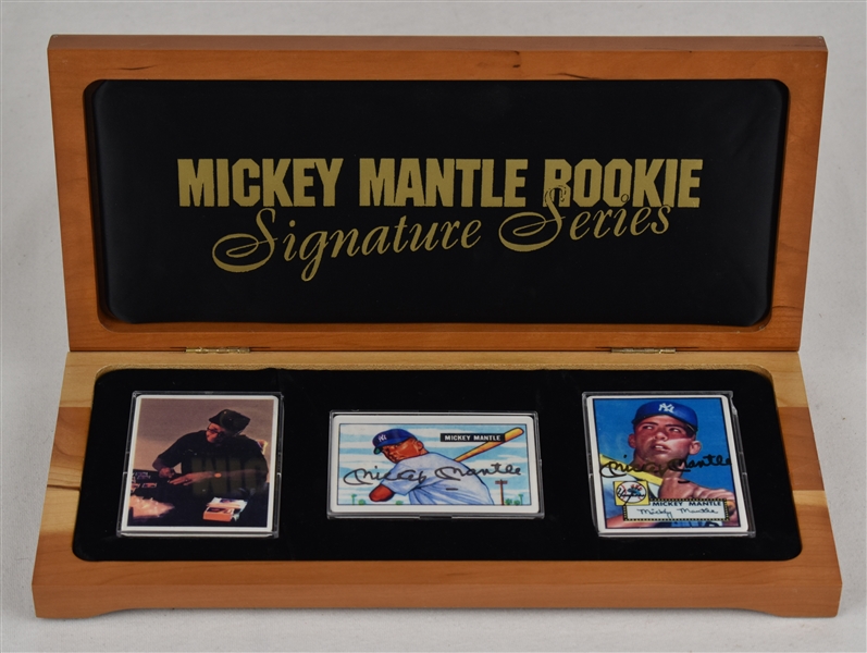 Mickey Mantle Autographed Rookie Signature Series Limited Edition Porcelain Card Set