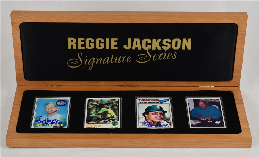 Reggie Jackson Autographed Signature Series Limited Edition Porcelain Card Set
