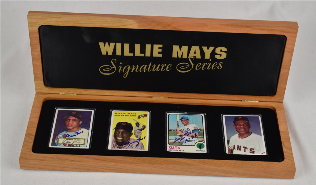 Willie Mays Autographed Signature Series Limited Edition Porcelain Card Set