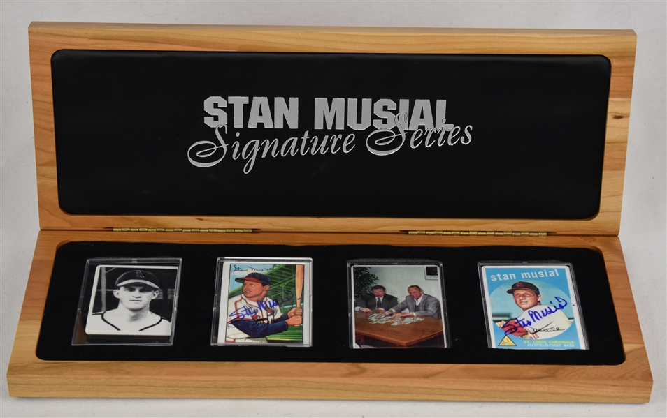 Stan Musial Autographed Signature Series Limited Edition Porcelain Card Set