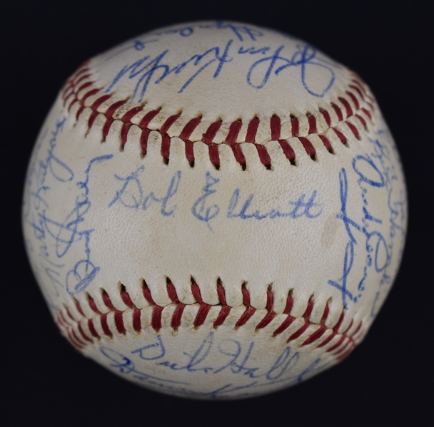 Team Signed 1960 Kansas City Athletics Baseball w/Hank Bauer & Don Larsen