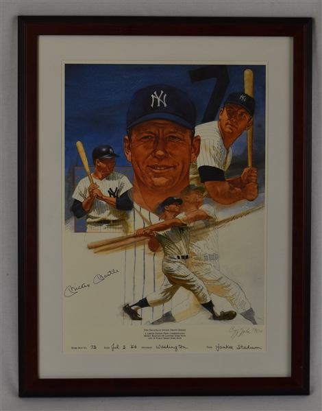 Mickey Mantle Autographed Limited Edition Lithograph #73/536
