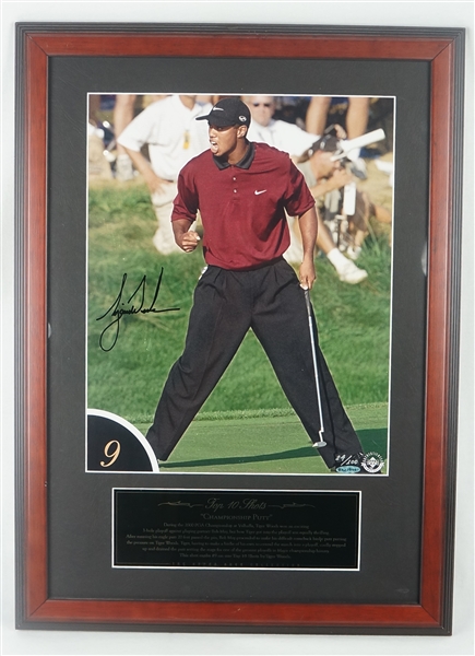 Tiger Woods Autographed Top 10 Shots #9 Limited Edition Framed Photo UDA