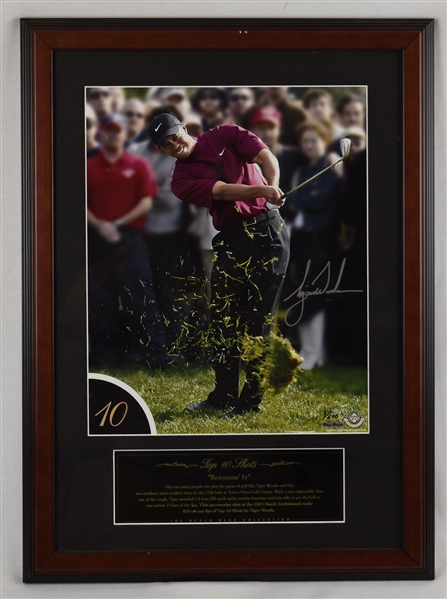 Tiger Woods Autographed Top 10 Shots #10 Limited Edition Framed Photo UDA