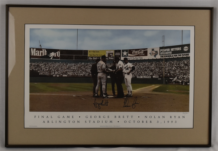 George Brett & Nolan Ryan Final Game Dual Autographed Limited Edition Lithograph