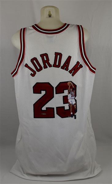 Michael Jordan Autographed Limited Edition Painted Home White Jersey #11/23 UDA