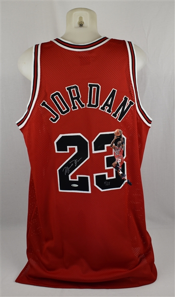 Michael Jordan Autographed Limited Edition Painted Road Red Jersey #11/23 UDA