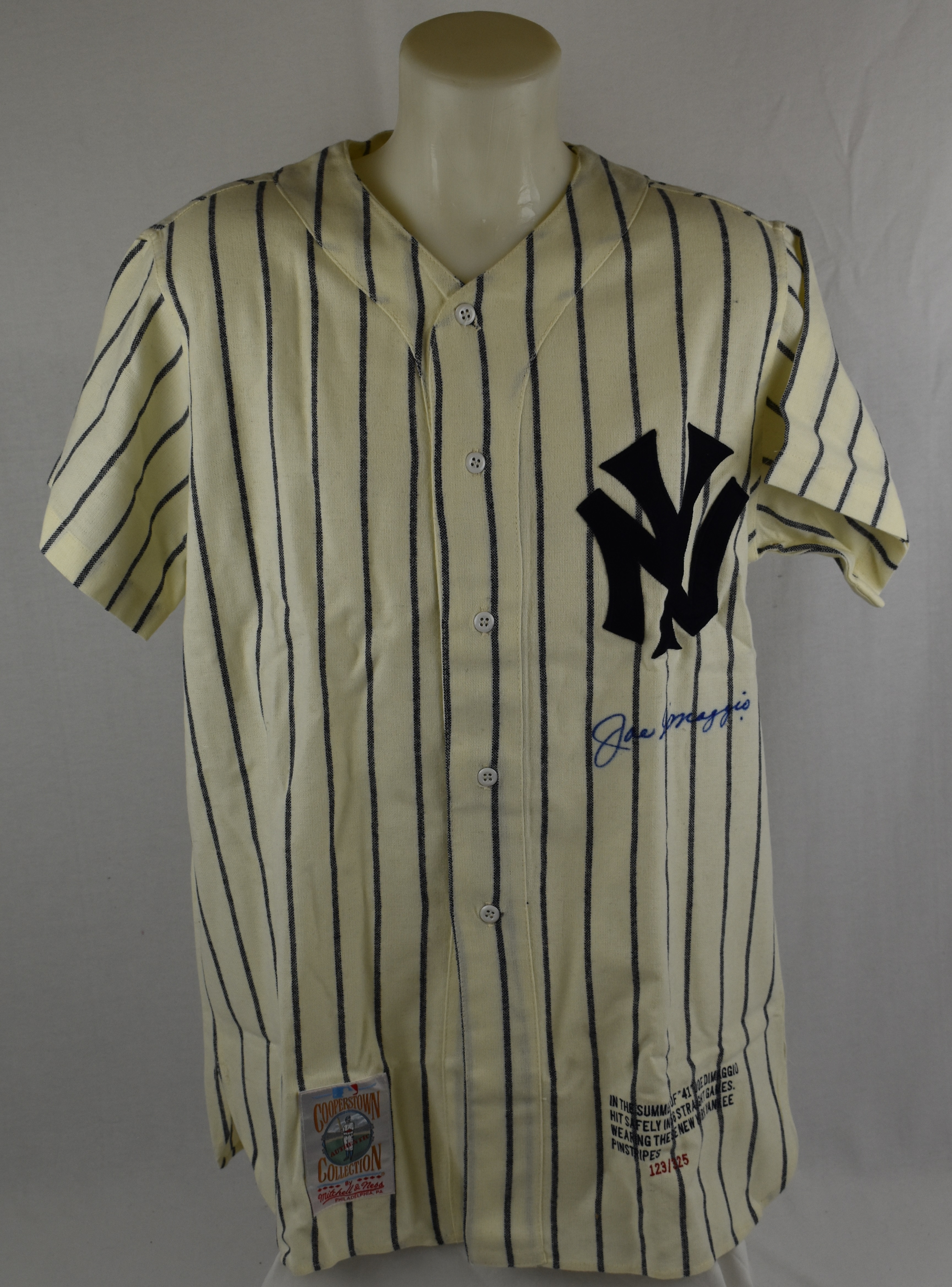 Lot Detail - Joe DiMaggio Autographed New York Yankee Limited Edition Jersey  #123/325