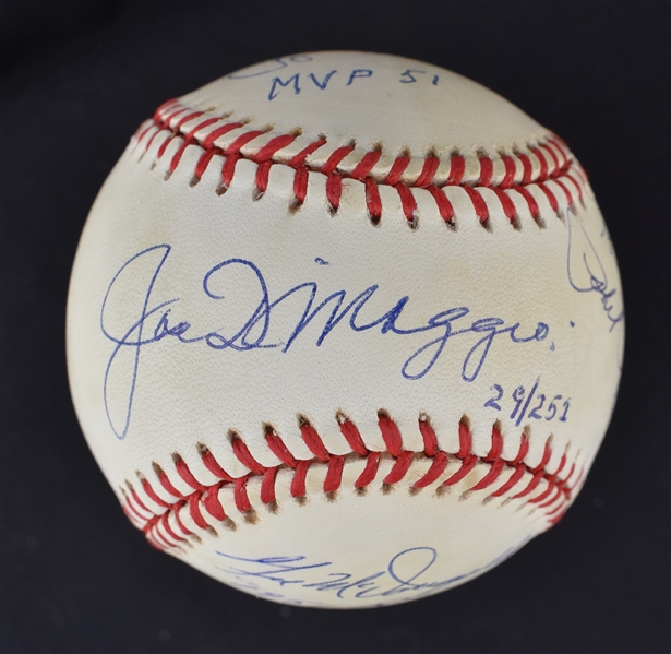 Joe DiMaggio Yogi Berra Phil Rizzuto & Gil McDougald 1951 New York Yankees Autographed & Inscribed Baseball