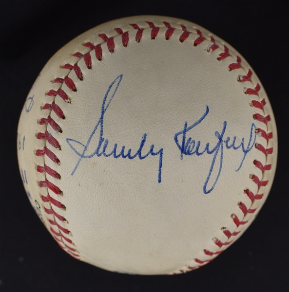Sandy Koufax Bob Gibson Jim Palmer & Dean Chance Autographed "Shutouts" Baseball