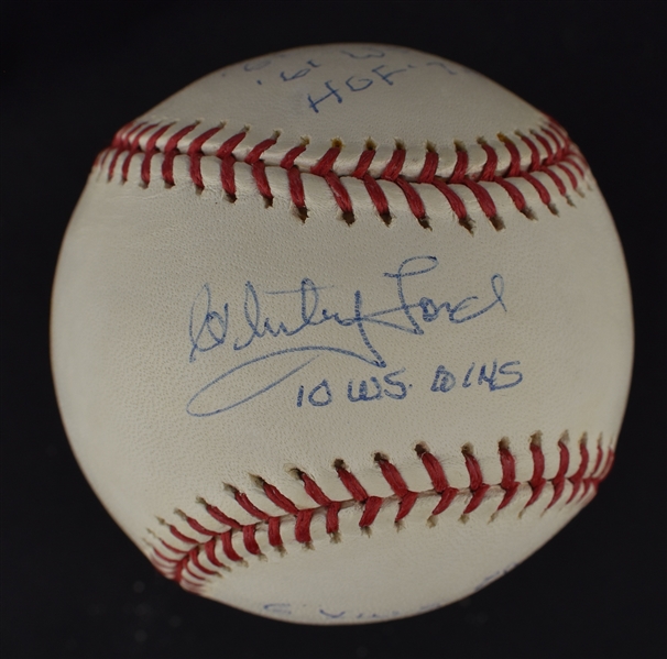 Whitey Ford Autographed & Multi Inscribed Baseball