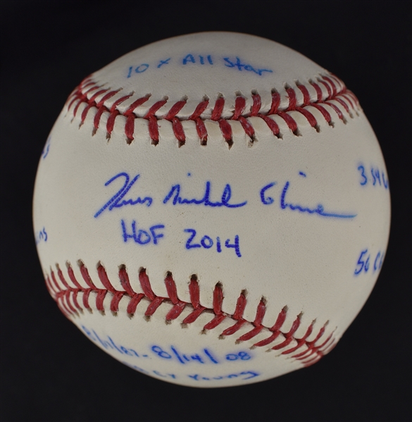 Tom Glavine Autographed & Multi Inscribed Stat Baseball