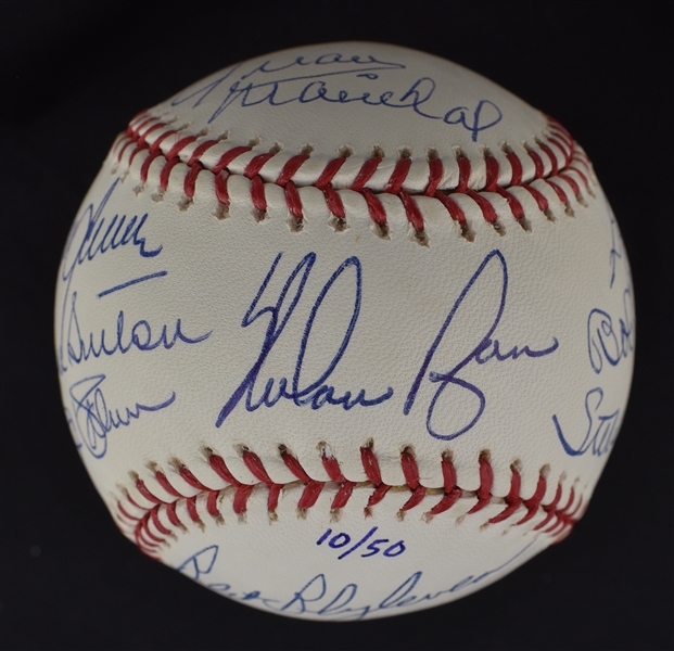 Hall of Fame Pitchers Autographed Baseball w/Nolan Ryan 
