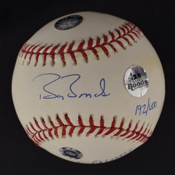 Willie Mays Barry Bonds & Hank Aaron Autographed Limited Edition 600 HR Baseball