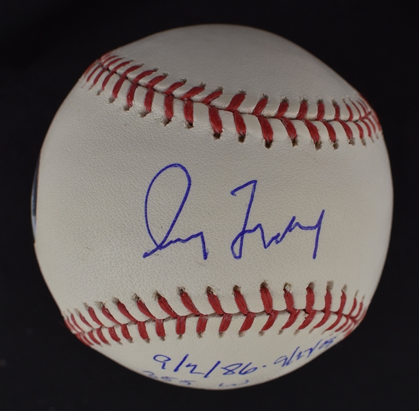 Greg Maddux Autographed & Multi Inscribed Stat Baseball