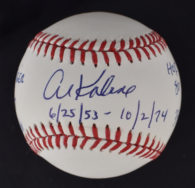 Al Kaline Autographed & Multi Inscribed Stat Baseball