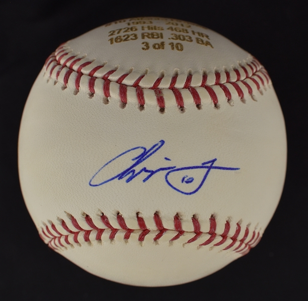 Chipper Jones Autographed Engraved Limited Edition Career Stat Baseball