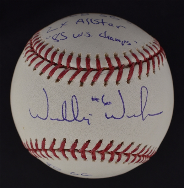 Willie Wilson Autographed & Multi Inscribed Stat Baseball