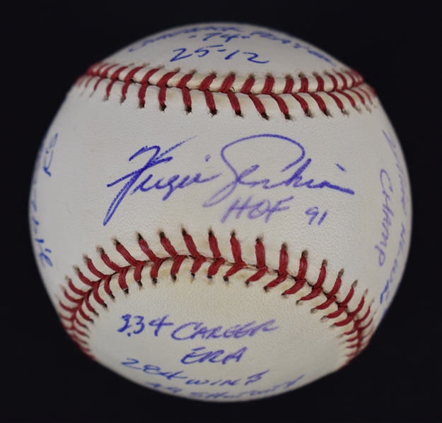 Fergie Jenkins Autographed & Multi Inscribed Stat Baseball
