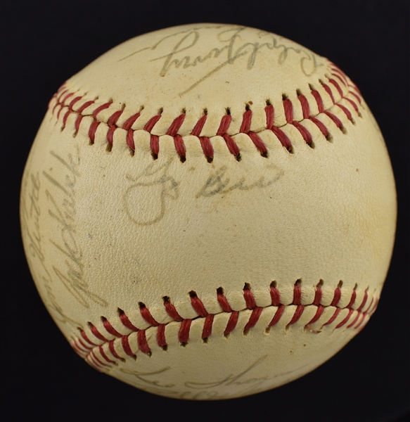 Team Signed 1962 American League All-Star Baseball w/Yogi Berra