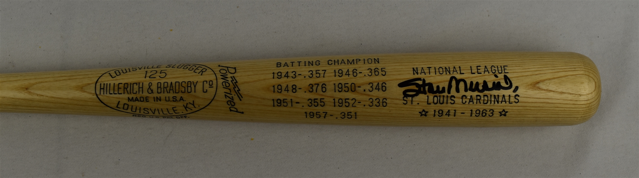 Stan Musial Autographed Engraved Career Stat Bat