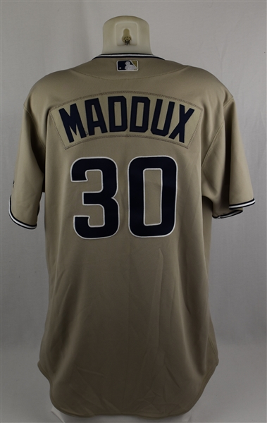 Greg Maddux c. 2007-08 San Diego Padres Game Used Jersey w/Dave Miedema LOA