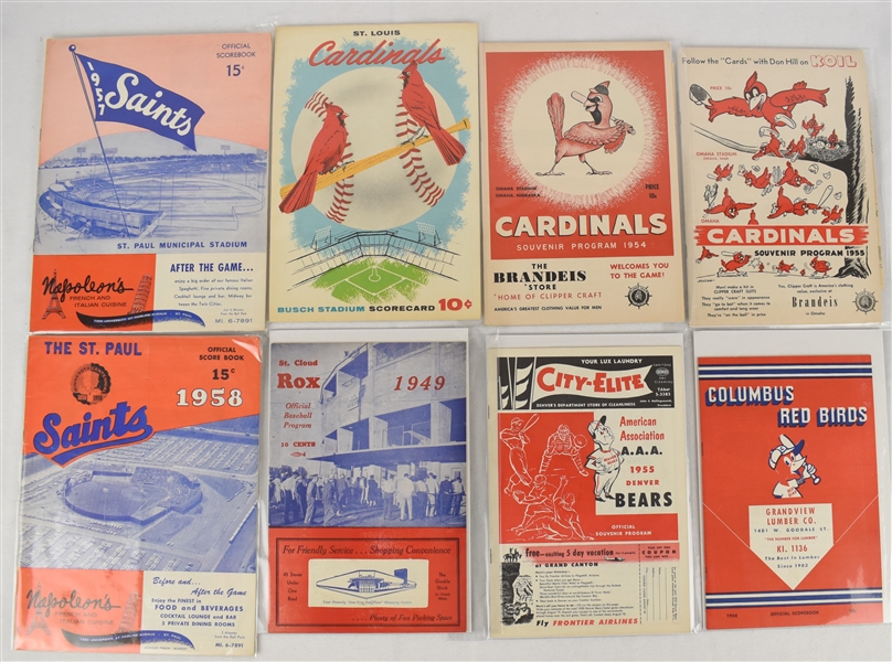 St. Louis Cardinals & St. Paul Saints 1950s Lot of 8 Programs