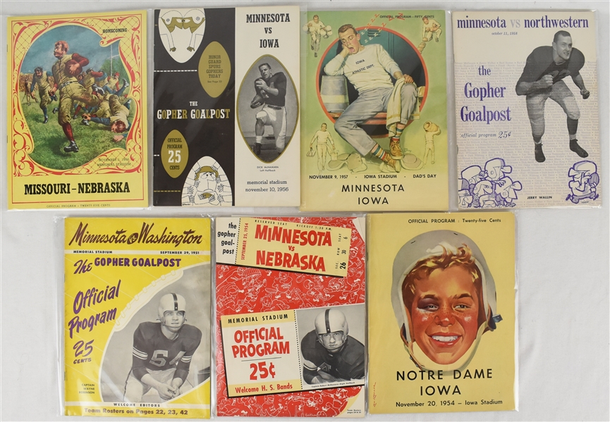 Minnesota Gophers 1950s Football Programs