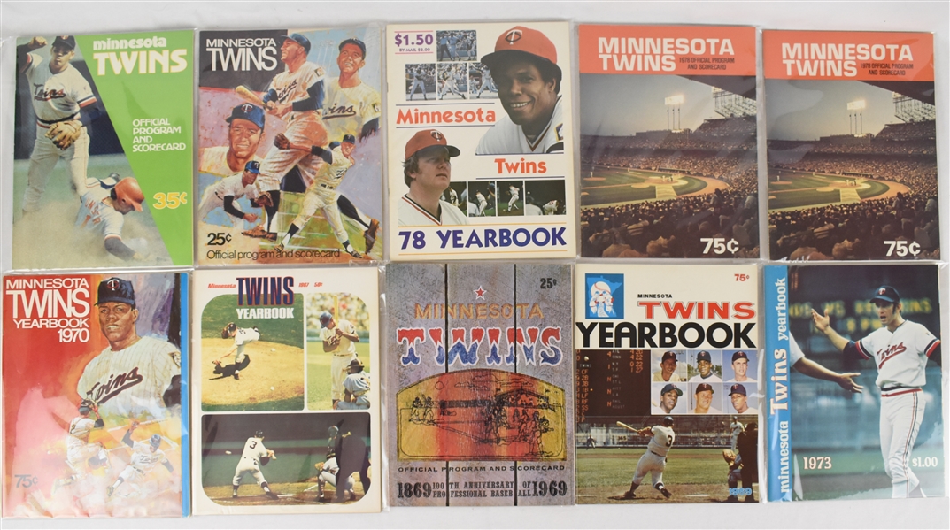 Minnesota Twins Lot of 21 Vintage 1961-78 Baseball Programs