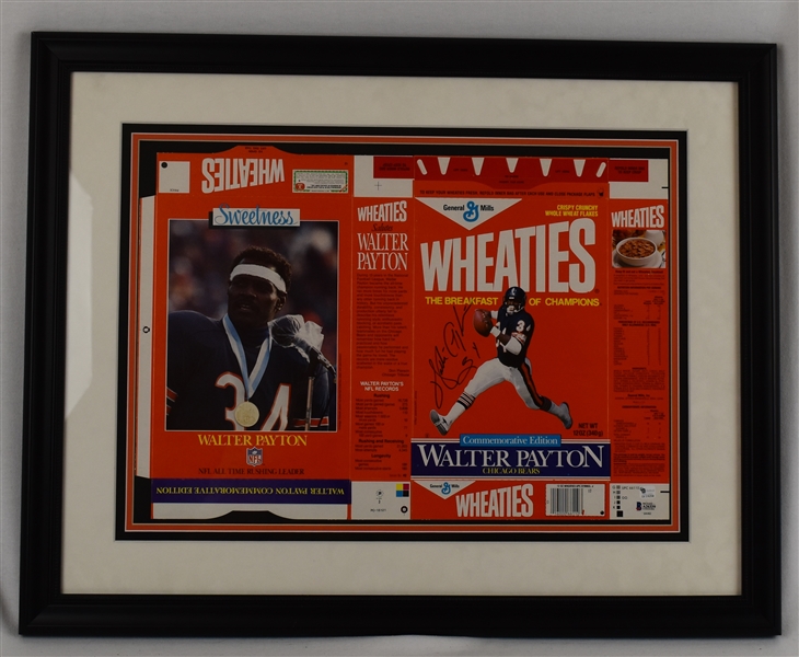 Walter Payton Autographed Framed Wheaties Display