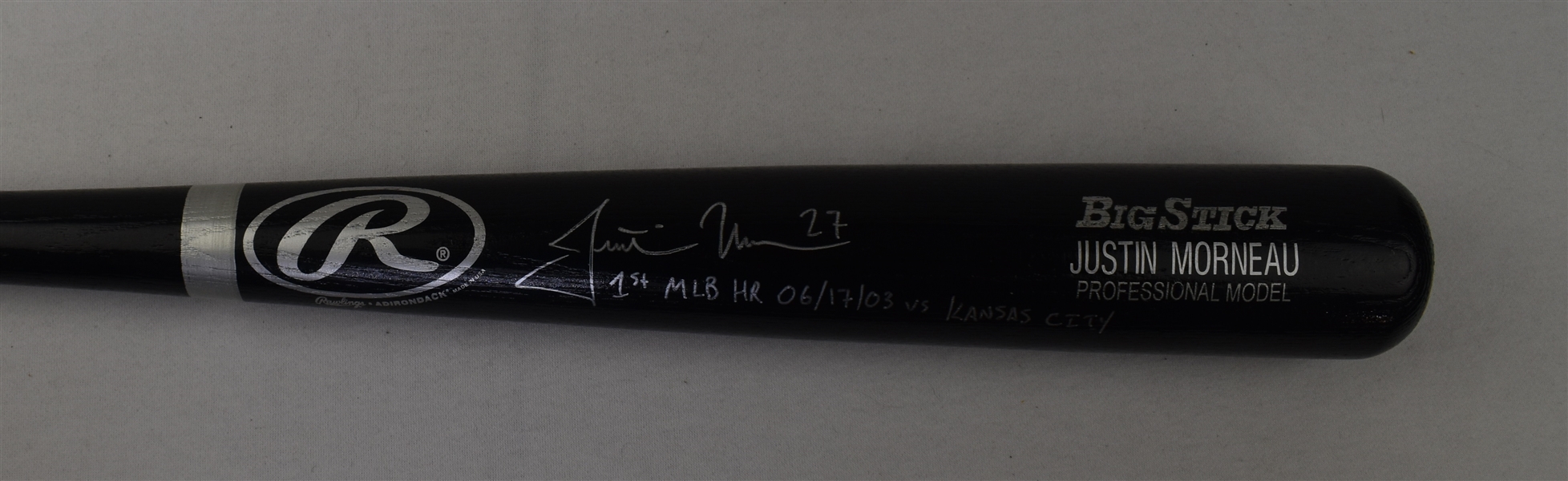 Justin Morneau Autographed & Inscribed Bat