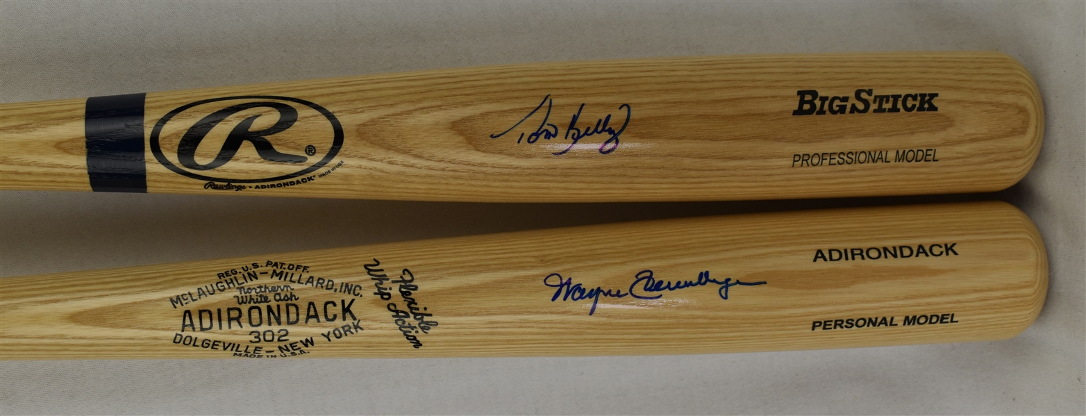 Tom Kelly & Wayne Terwilliger Autographed Bats