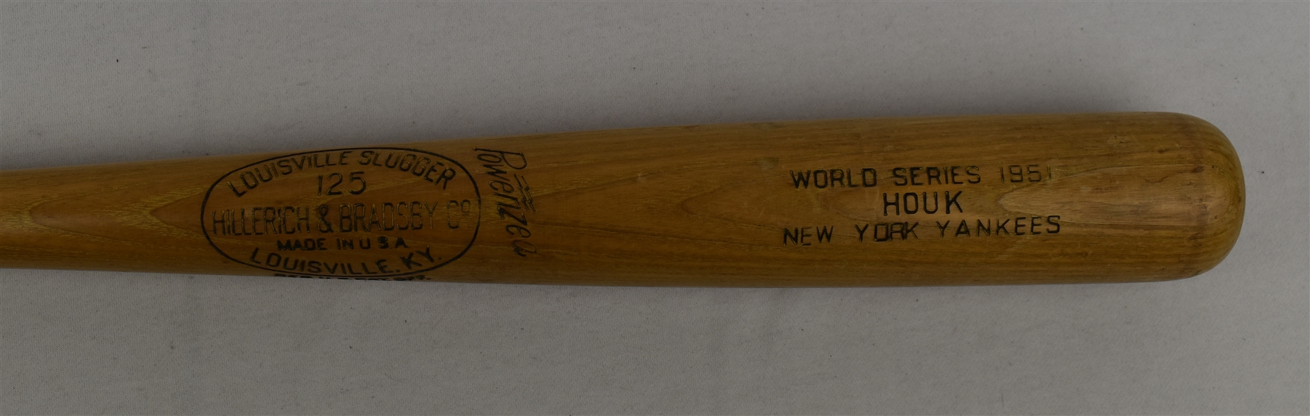 Ralph Houk 1951 New York Yankees World Series Bat MEARS GU 7