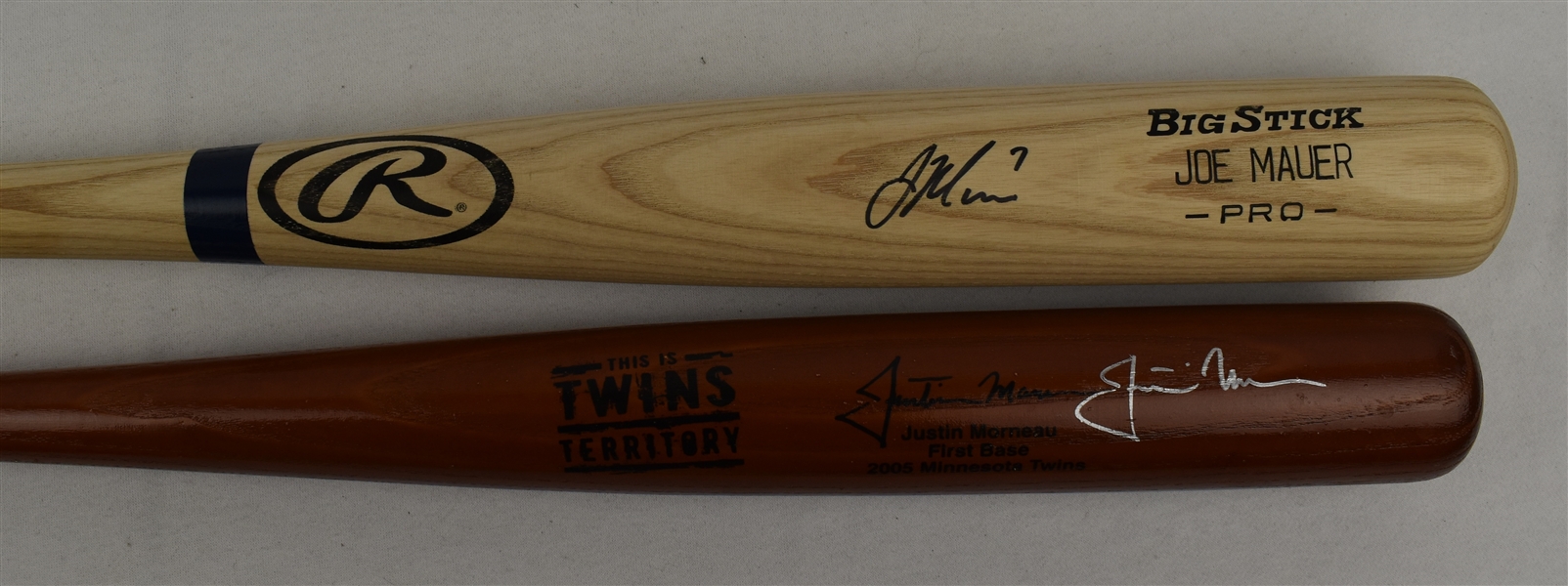 Joe Mauer & Justin Morneau Autographed Bats