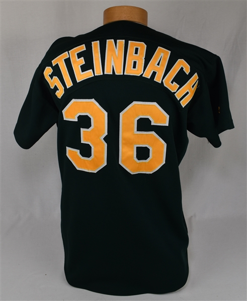 Terry Steinbach 1996 Oakland Athletics Game Used Jersey w/Steinbach LOA