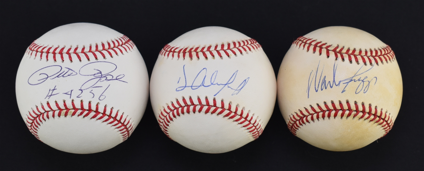Lot of 3 Autographed 3,000 Hit Club Single Signed Baseballs
