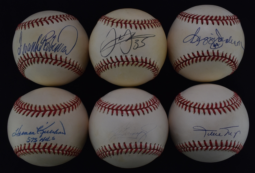 Lot of 6 Autographed 500 Home Run Club Single Signed Baseballs