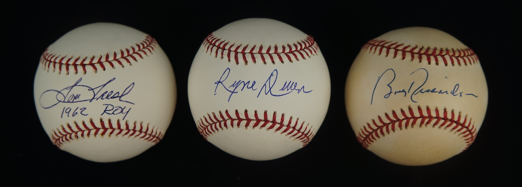 New York Yankees Lot of 3 Autographed Baseballs w/Bobby Richardson